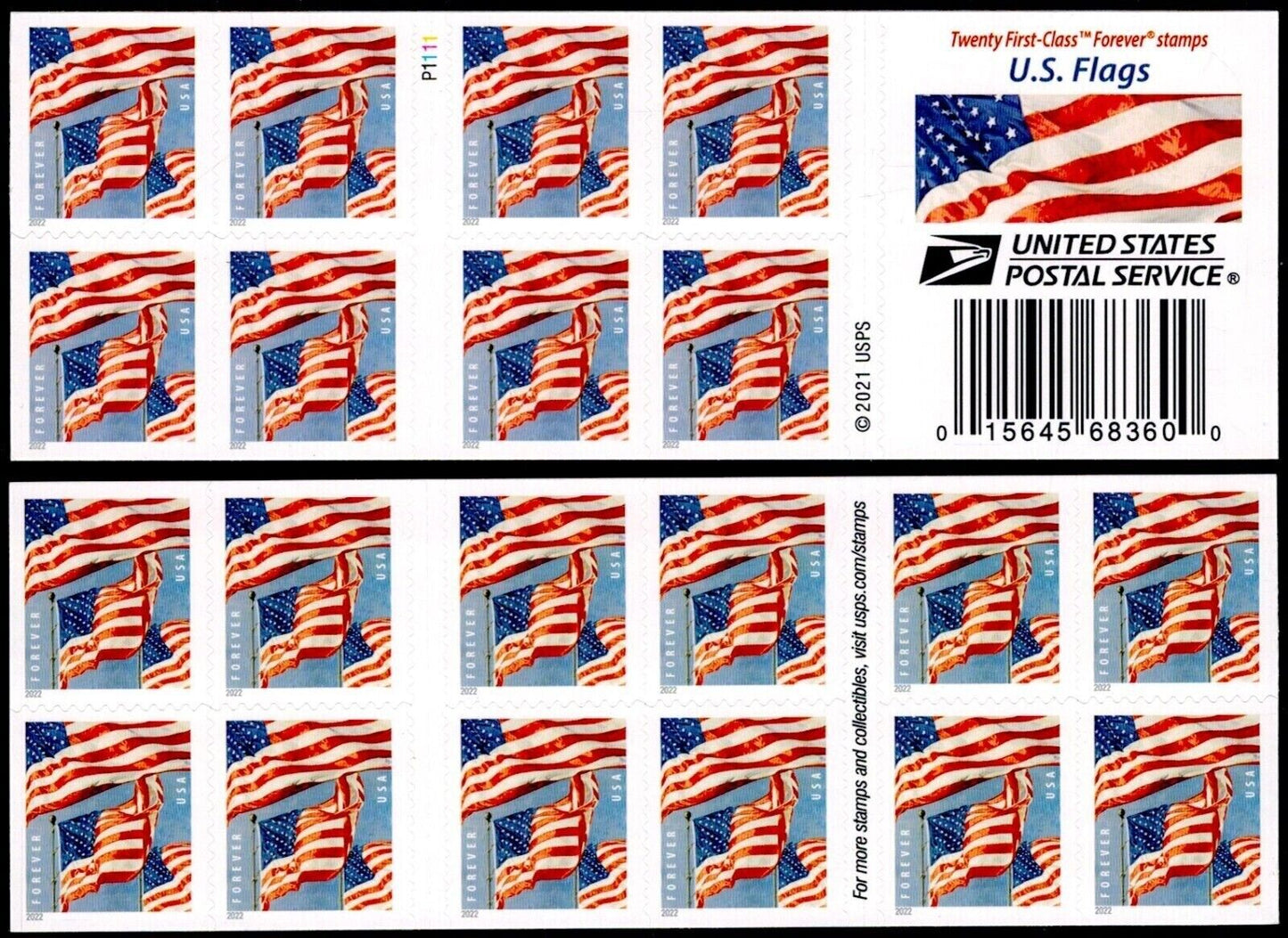 2022 New Flag Forever Stamp Sheets Stamp Booklets