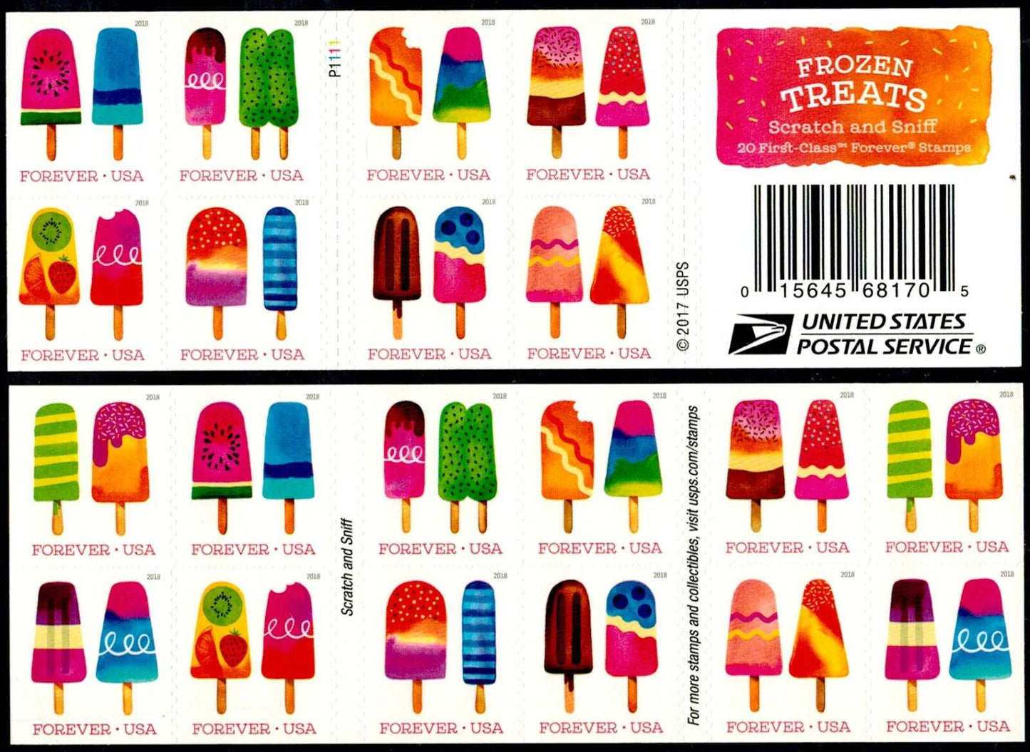 Frozen Treats 2018 Forever Stamps Sheets Stamp Booklets