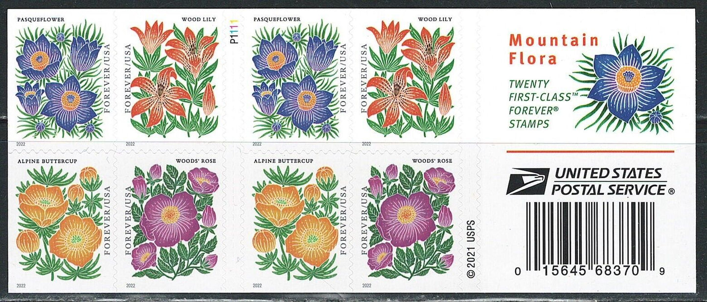 Mountain Flora 2021 Forever Stamps Sheets Stamp Booklets