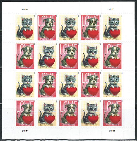 Love Puppy & Kitten 2022 Forever Stamps Sheets Stamp Booklets